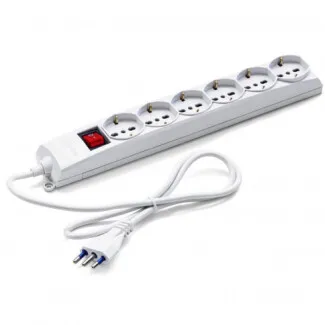 Ciabatta a 6 Prese Schuko a 16A | Lunghezza del Cavo 1.2m | Accessori