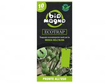 [BMECOT03] BIOMAGNO Ecotrap Trappola Cromotropica Verde per Mosca Dell'olivo | Antiparassitari | 10x22cm 10pz